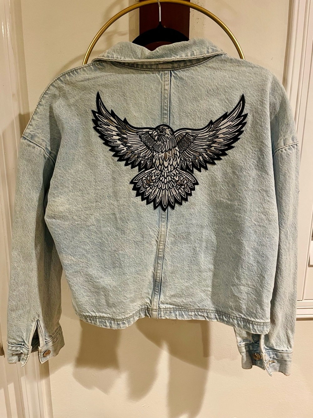 For the Republic Women's Cotton Denim Jacket in Blue Like New